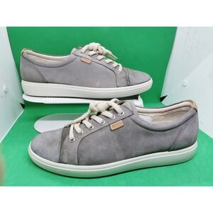 ECCO Tennis Shoes Lace Up Gray Suede Leather Womens Size 10/ 41